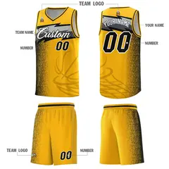 Gold Dot Scatter Graffiti Pattern Basketball Jersey Uniform 2