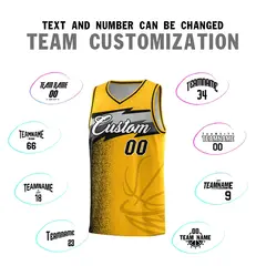Gold Dot Scatter Graffiti Pattern Basketball Jersey Uniform 3