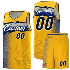 Gold Dot Scatter Graffiti Pattern Basketball Jersey Uniform
