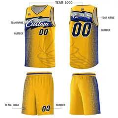 Gold Dot Scatter Graffiti Pattern Basketball Jersey Uniform 2