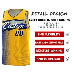 Gold Dot Scatter Graffiti Pattern Basketball Jersey Uniform 4