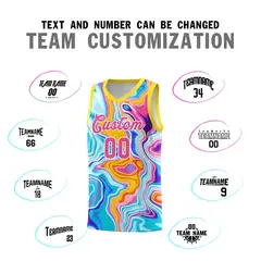 Gold Fluid Painting Pattern Basketball Jersey 4