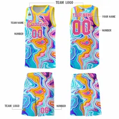 Gold Fluid Painting Pattern Basketball Jersey 5