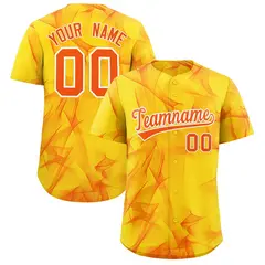 Gold Fumes Graffiti Pattern Authentic Baseball Jersey 1