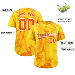 Gold Fumes Graffiti Pattern Authentic Baseball Jersey 2