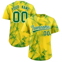 Gold Fumes Graffiti Pattern Authentic Baseball Jersey 1
