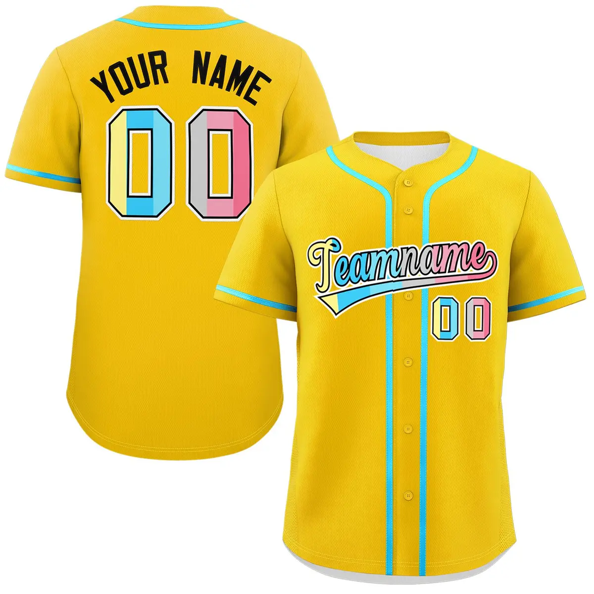 Gold Genderflux Pride Month Baseball Jersey