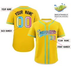 Gold Genderflux Pride Month Baseball Jersey 2