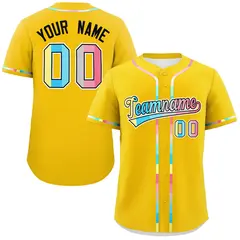 Gold Genderflux Pride Month Baseball Jersey 1