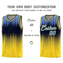 Gold Gradient Dots Pattern Basketball Jersey 3