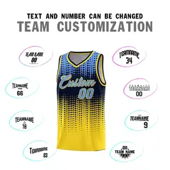 Gold Gradient Dots Pattern Basketball Jersey 4
