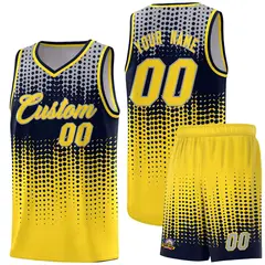 Gold Gradient Dots Pattern Basketball Jersey