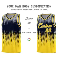 Gold Gradient Dots Pattern Basketball Jersey 3