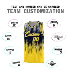 Gold Gradient Dots Pattern Basketball Jersey 4