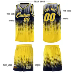 Gold Gradient Dots Pattern Basketball Jersey 5