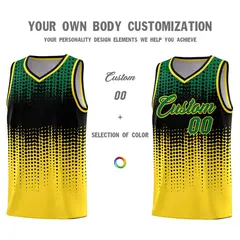 Gold Gradient Dots Pattern Basketball Jersey 3