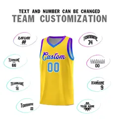 Gold Gradient Font Sports Uniform Basketball Jersey 3