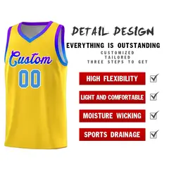 Gold Gradient Font Sports Uniform Basketball Jersey 4