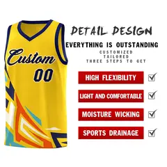 Gold Gradient Graffiti Pattern Sports Basketball Jersey 2