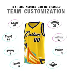 Gold Gradient Graffiti Pattern Sports Basketball Jersey 4