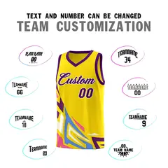 Gold Gradient Graffiti Pattern Sports Basketball Jersey 4