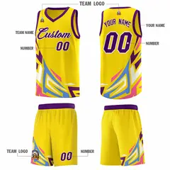 Gold Gradient Graffiti Pattern Sports Basketball Jersey 5