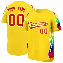 Gold Graffiti Multicolored Flames Print Baseball Jersey 1