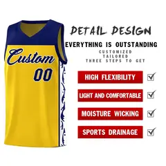 Gold Graffiti Side Pattern Basketball Jersey 2