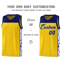 Gold Graffiti Side Pattern Basketball Jersey 3