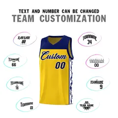 Gold Graffiti Side Pattern Basketball Jersey 4