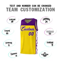 Gold Graffiti Side Pattern Basketball Jersey 4