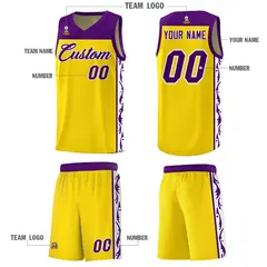 Gold Graffiti Side Pattern Basketball Jersey 5