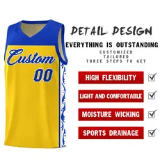 Gold Graffiti Side Pattern Basketball Jersey 2