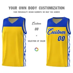 Gold Graffiti Side Pattern Basketball Jersey 3