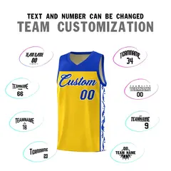 Gold Graffiti Side Pattern Basketball Jersey 4