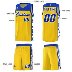 Gold Graffiti Side Pattern Basketball Jersey 5
