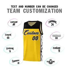 Gold Graffiti Side Pattern Basketball Jersey 4