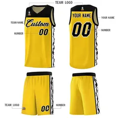 Gold Graffiti Side Pattern Basketball Jersey 5