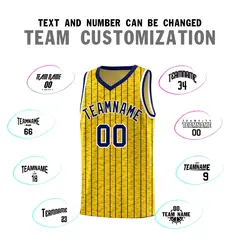 Gold Gray Pinstripe Retro Sets Uniform Basketball Jersey 4