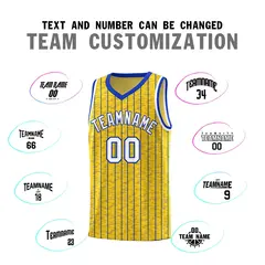 Gold Gray Pinstripe Retro Sets Uniform Basketball Jersey 4