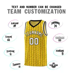 Gold Gray Pinstripe Retro Sets Uniform Basketball Jersey 4