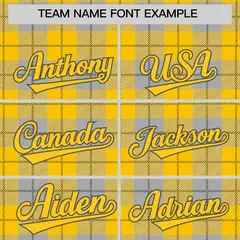 Gold Gray Plaid Authentic Baseball Jersey 3