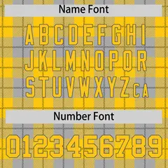 Gold Gray Plaid Authentic Baseball Jersey 4