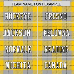Gold Gray Plaid Pattern Authentic Football Jersey 3