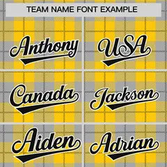 Gold Gray Plaid Varsity Letterman Baseball Jacket 3