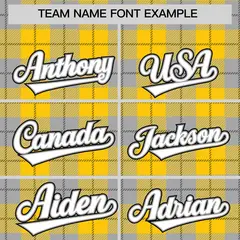 Gold Gray Plaid Varsity Letterman Baseball Jacket 3