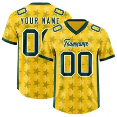 Gold Green All Star Graffiti Pattern Football Jersey 1