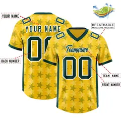 Gold Green All Star Graffiti Pattern Football Jersey 2