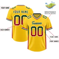 Gold Green and Red Sides Gradient Fashion Football Jersey 2