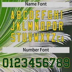 Gold Green Fluid Feather Graffiti Baseball Jersey 4